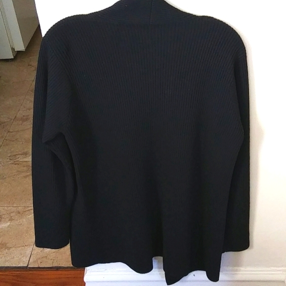 💵 HOST PICK- EILEEN FISHER CLASSIC LONG RIBBED CARDIGAN SWEATER,BLACK, S-XS - Picture 9 of 12